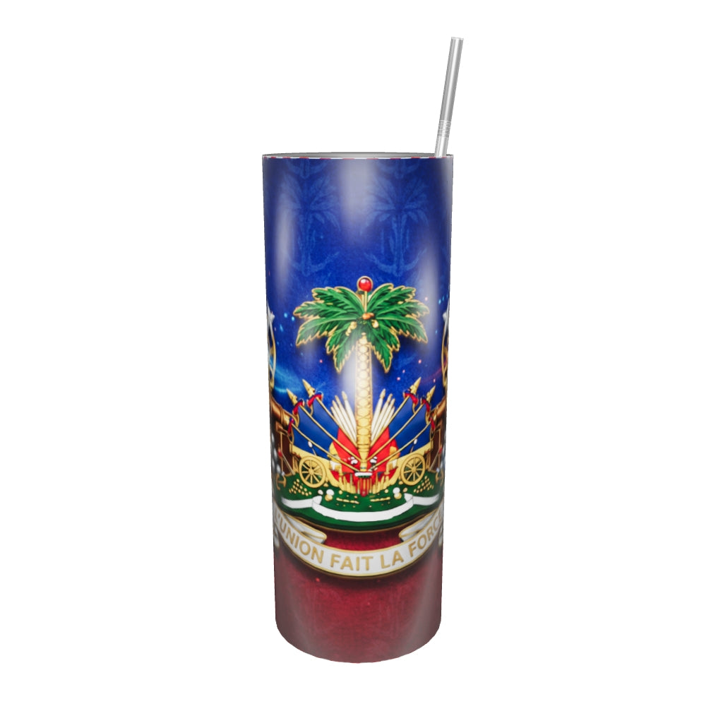 Premium Haitian Flag Stainless steel tumbler